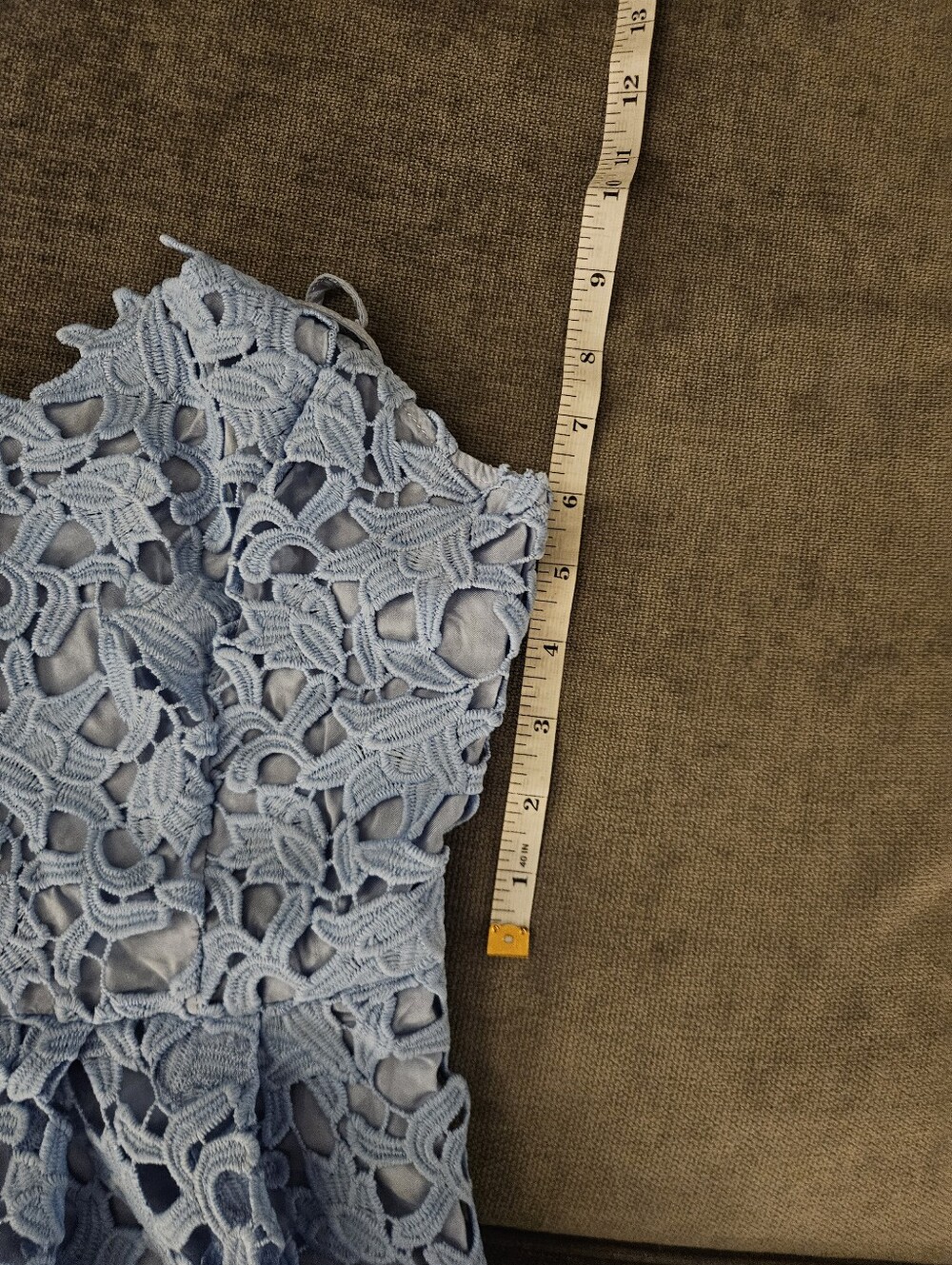 Light Blue Lace Spaghetti-Strap Midi Dress - Picture 8 of 9